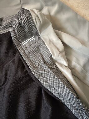 Barney Lightweight Dog Bed Cover- Gray with black &.white sides and black bottom